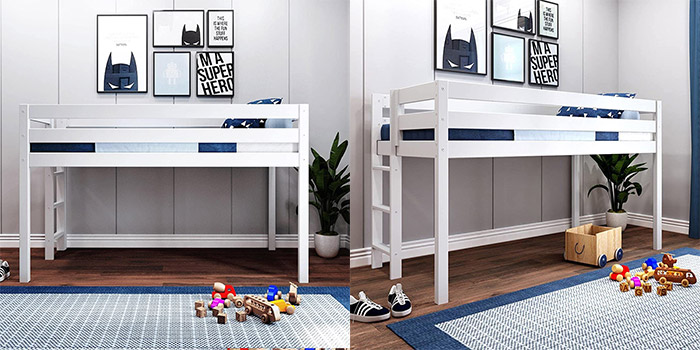 kids low loft bed