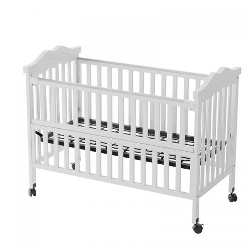 Wooden Baby Crib With Wheels