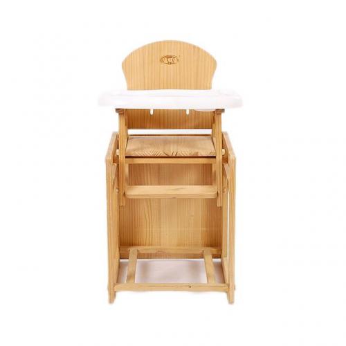 2 in 1 solid wood baby feeding high chair